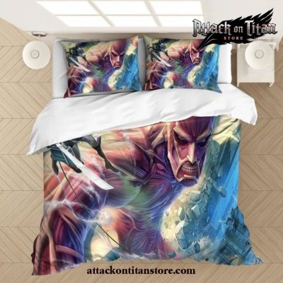 2021 Attack On Titan 3D Printed Bedding Set Cover Eu Sk 260X220Cm