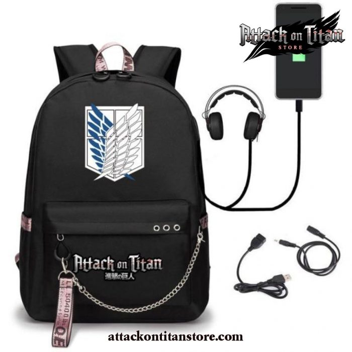 2021 Attack On Titan Backpack Cosplay Black / One Size Other