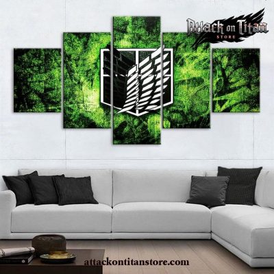 5 Pieces Attack On Titan Wings Of Freedom Emblem Logo Canvas Wall Art