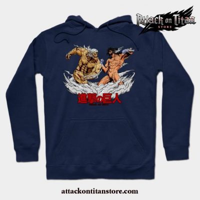 Armored Titan Vs Attack Hoodie Navy Blue / S