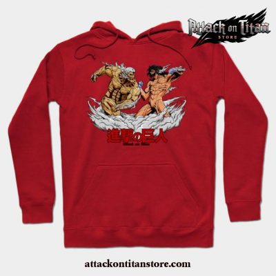Armored Titan Vs Attack Hoodie Red / S