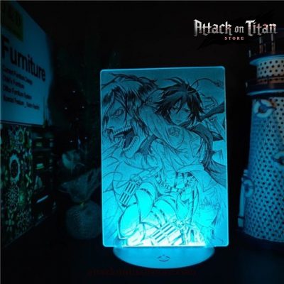 Attack On Titan 3D Lamp Mikasa Ackerman Nights Light Black Base / No Remote Control