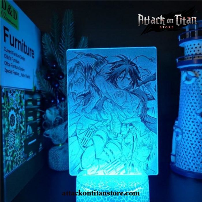 Attack On Titan 3D Lamp Mikasa Ackerman Nights Light Crack Base / With Remote Control