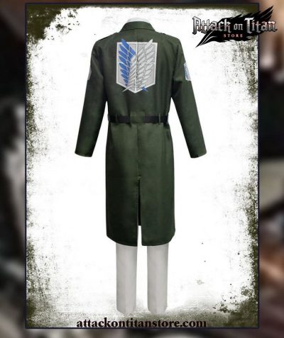 Attack On Titan Cosplay - Full Set Uniform Army Green Long Coat