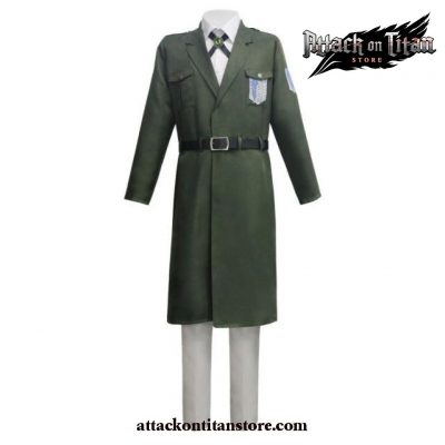 Attack On Titan Cosplay - Full Set Uniform Army Green Long Coat Suit / Xxl On The