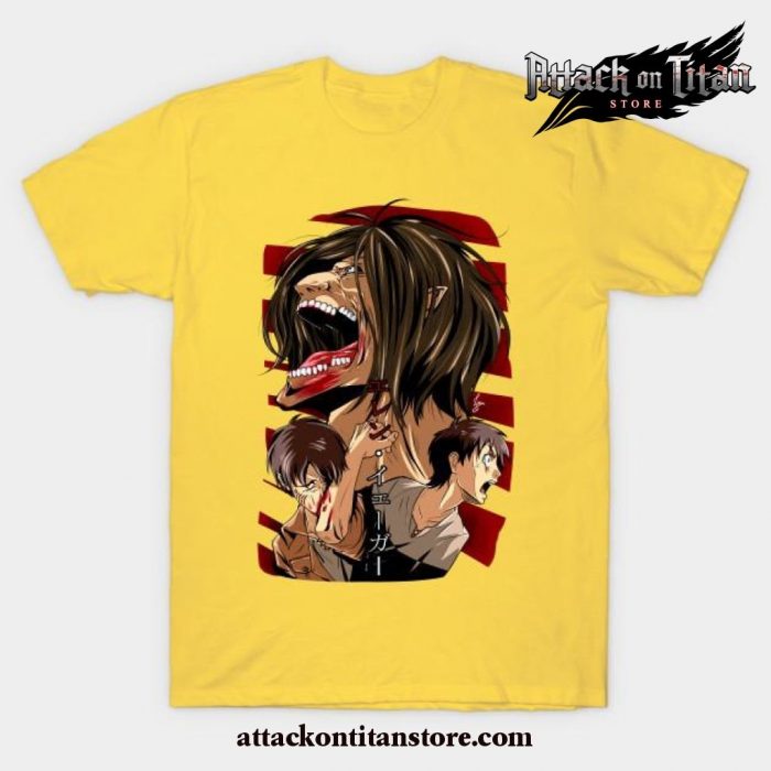 Attack On Titan Eren Fases! T-Shirt Yellow / S