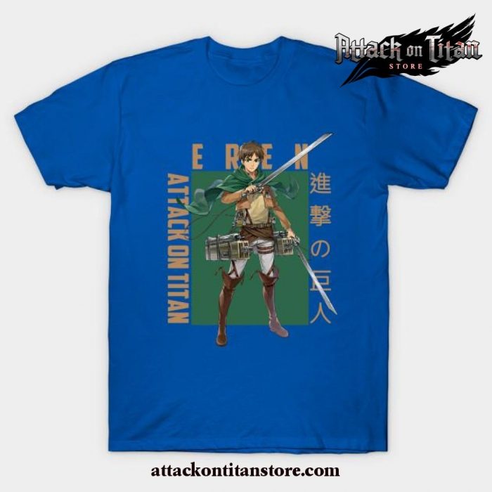 Attack On Titan Eren Yeager T-Shirt Blue / S