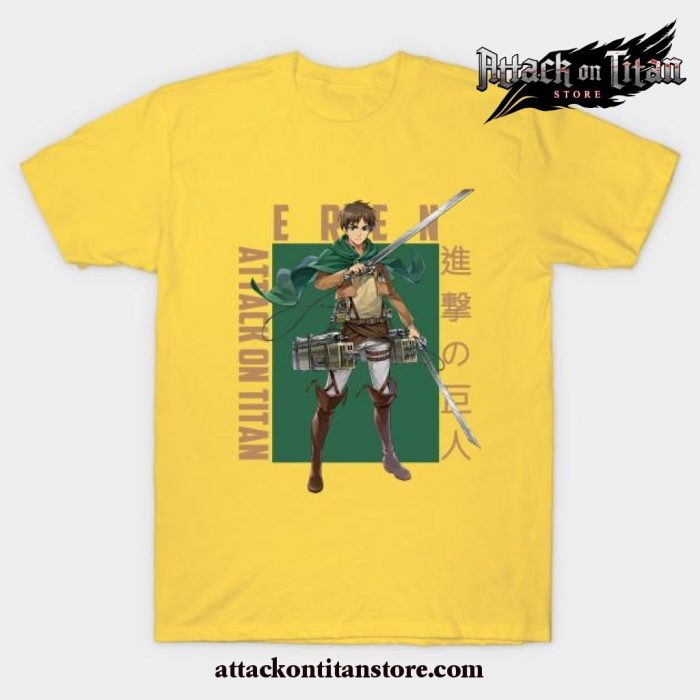 Attack On Titan Eren Yeager T-Shirt Yellow / S