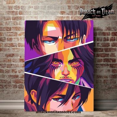 Attack On Titan Face Color Wall Art
