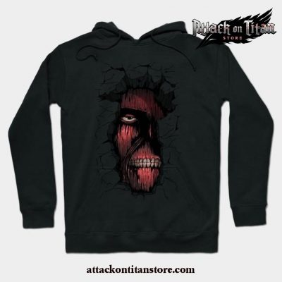 Attack On Titan Face In Wall Hoodie Black / S