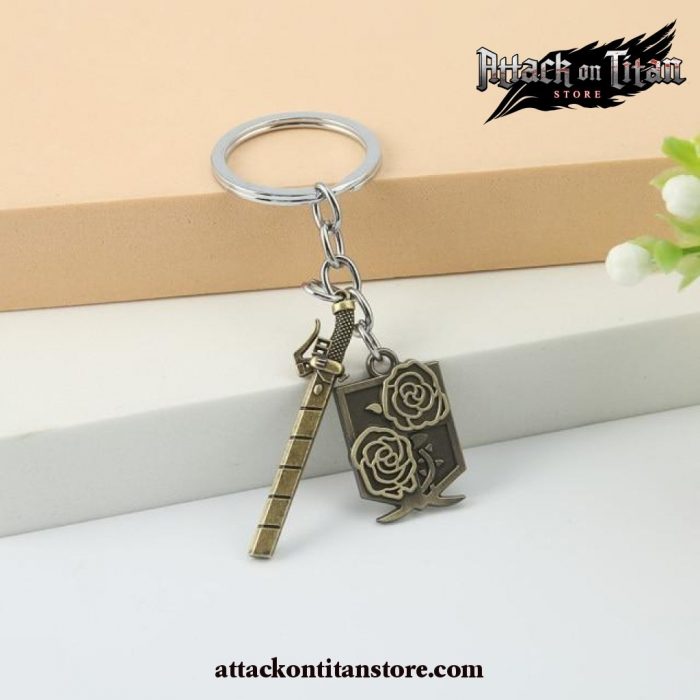 Attack On Titan Keychain Metal Bronze Pendant Style 3