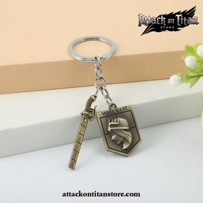 Attack On Titan Keychain Metal Bronze Pendant Style 6