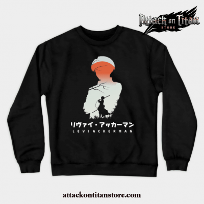 Attack On Titan Levi Negative Space Crewneck Sweatshirt Black / S