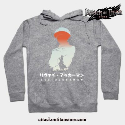 Attack On Titan Levi Negative Space Hoodie Gray / S