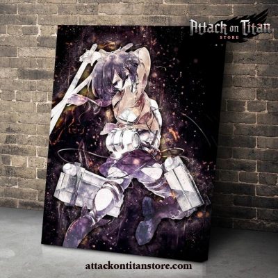 Attack On Titan Mikasa Fight Color Wall Art