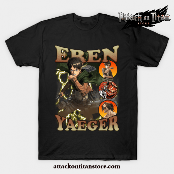 Attack On Titan Shingeki No Kyojin Eren Yaeger Bootleg Vol. T-Shirt Black / S