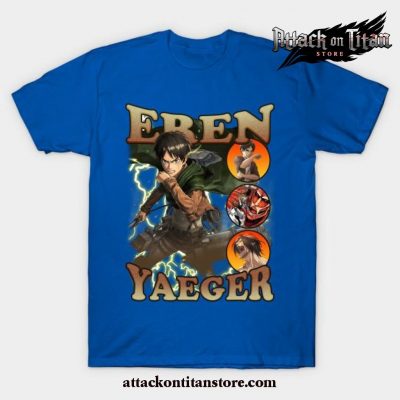 Attack On Titan Shingeki No Kyojin Eren Yaeger Bootleg Vol. T-Shirt Blue / S