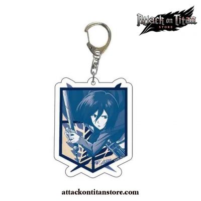 Attack On Titan Side Acrylic Pendant Keychain Mikasa