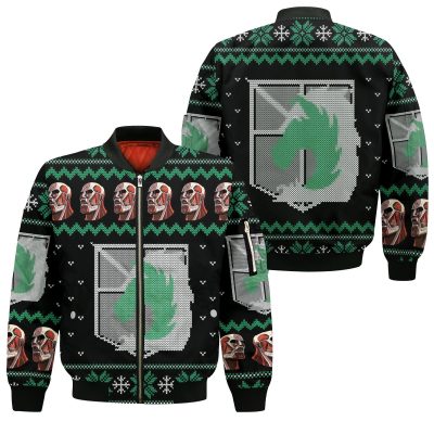 attack on titan ugly christmas sweater military badged police xmas gift custom clothes gearanime 3 - Attack On Titan Store