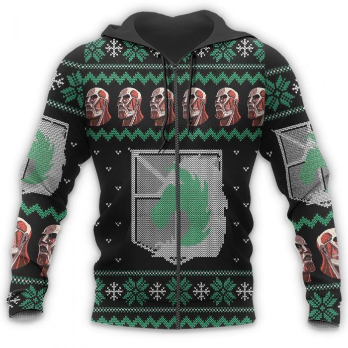 attack on titan ugly christmas sweater military badged police xmas gift custom clothes gearanime 6 - Attack On Titan Store