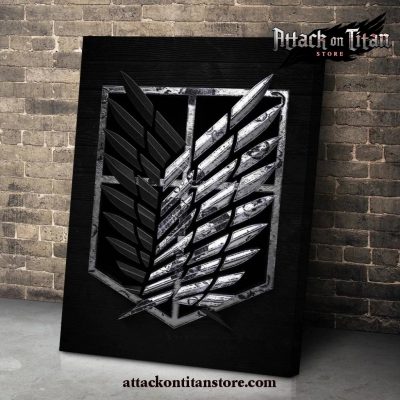 Attack On Titan Wings Of Freedom Emblem Logo Black Wall Art