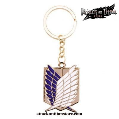 Attack On Titan Wings Of Liberty Keychain Rings Blue And Gold