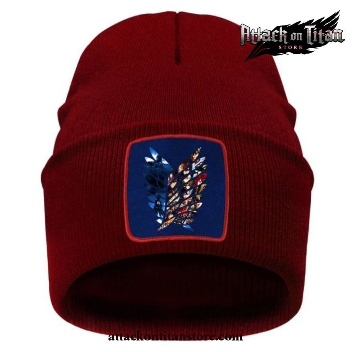 Attack On Titan Winter Knitted Hat 2021 Wine Red