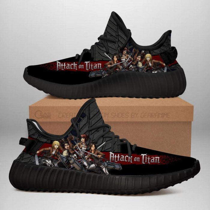 attack on titan yeezy anime sneakers shoes fan gift idea tt04 gearanime - Attack On Titan Store