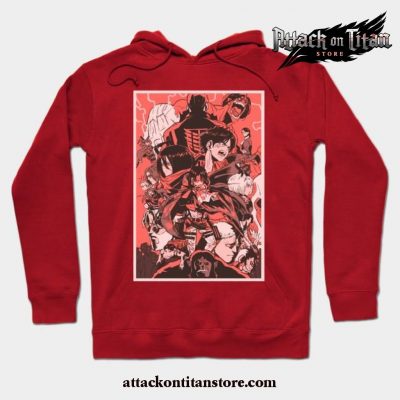 Attack On Titans Design Hoodie Red / S