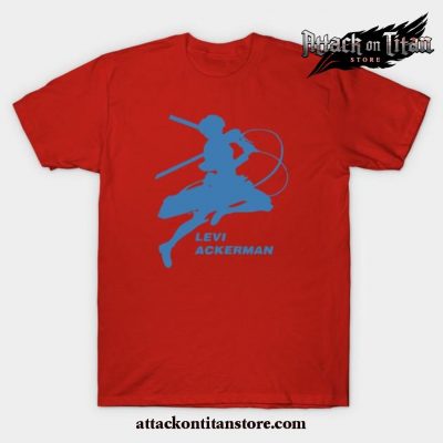 Best Aot Anime Levi Ackerman T-Shirt Red / S