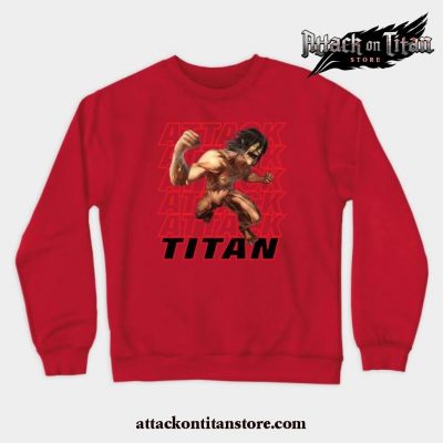 Eren Jaeger Titan Crewneck Sweatshirt Red / S