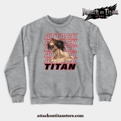 Eren Jaeger Titan Scream Crewneck Sweatshirt Gray / S