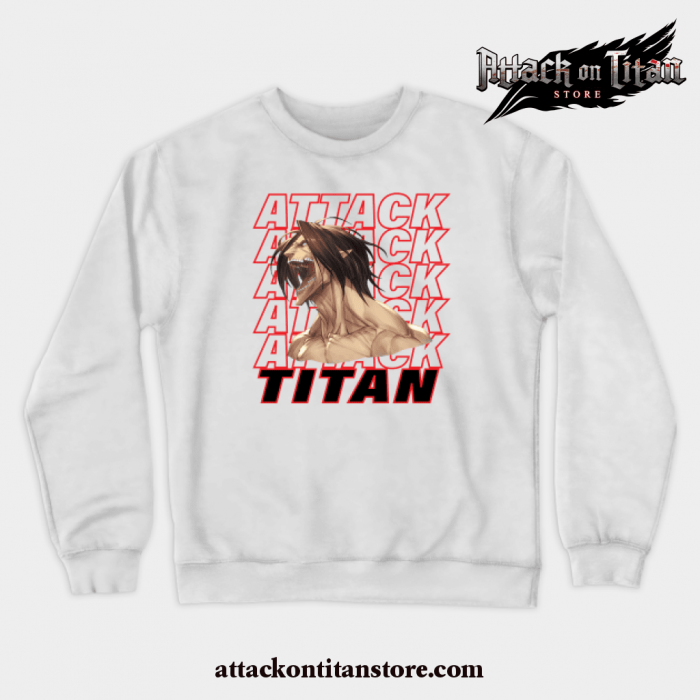 Eren Jaeger Titan Scream Crewneck Sweatshirt White / S
