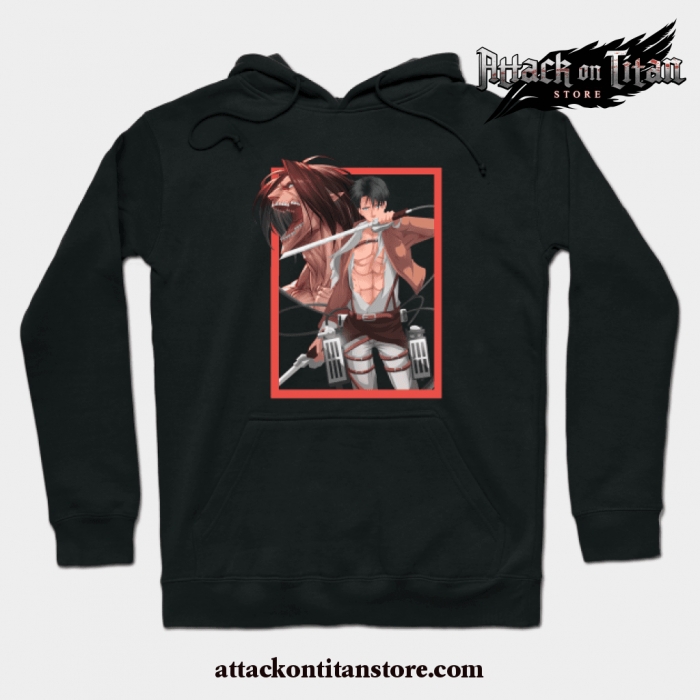 Eren Yeager Attack On Titan Hoodie Black / S