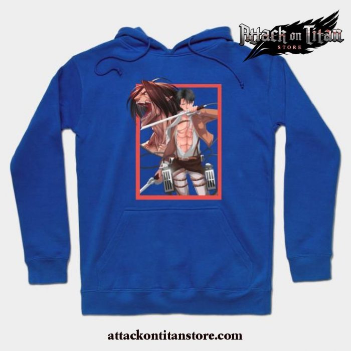 Eren Yeager Attack On Titan Hoodie Blue / S