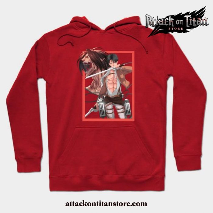 Eren Yeager Attack On Titan Hoodie Red / S