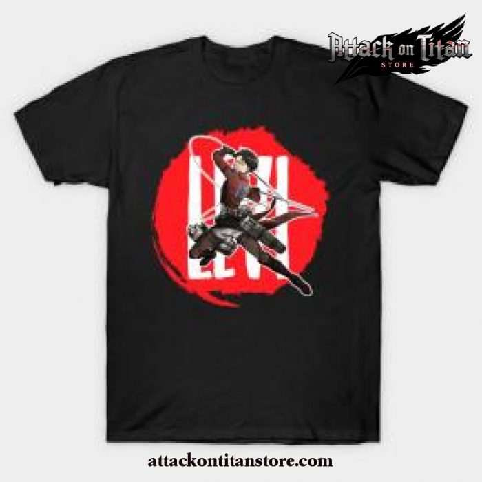 Hot Aot Levi Ackerman T-Shirt Black / S