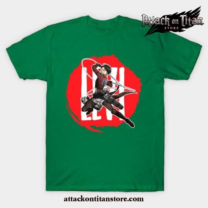 Hot Aot Levi Ackerman T-Shirt Green / S