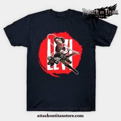 Hot Aot Levi Ackerman T-Shirt Navy Blue / S