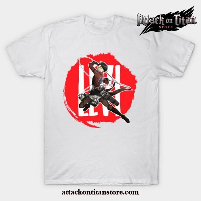 Hot Aot Levi Ackerman T-Shirt White / S