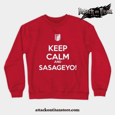 Keep Calm And Sasageyo! Crewneck Sweatshirt Red / S