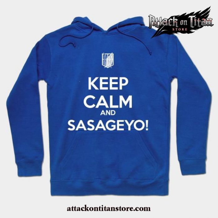 Keep Calm And Sasageyo! Hoodie Navy Blue / 5Xl