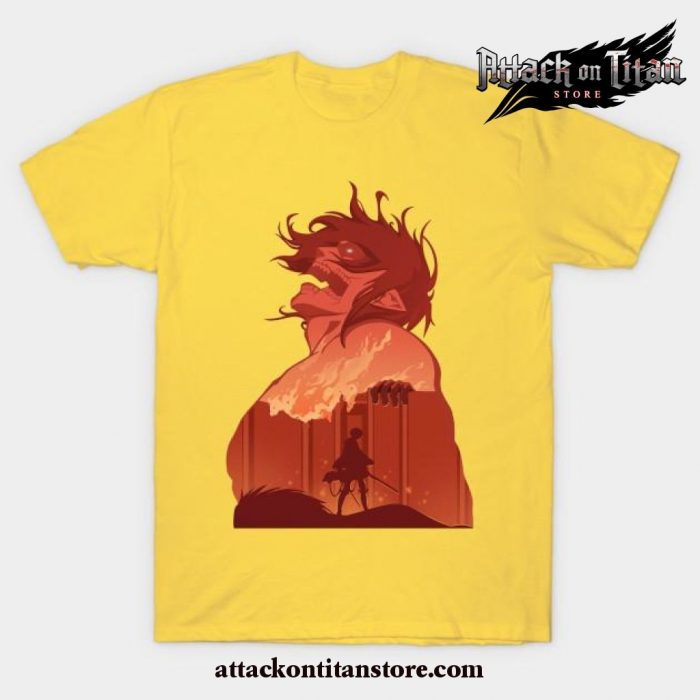 King Of Titan Eren T-Shirt Yellow / S