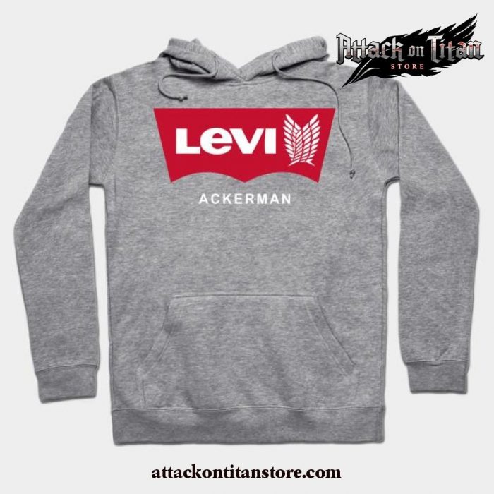 Levi Ackerman Aot Anime Hoodie Gray / S