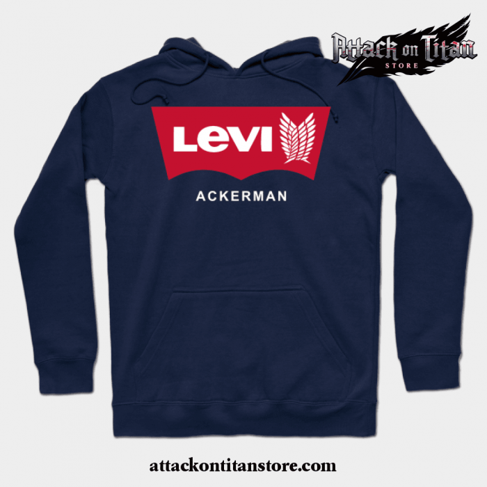 Levi Ackerman Aot Anime Hoodie Navy Blue / S