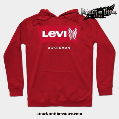 Levi Ackerman Aot Anime Hoodie Red / S