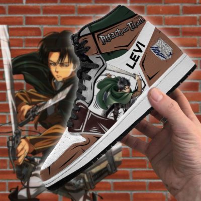 levi ackerman jordan sneakers attack on titan anime sneakers gearanime 4 - Attack On Titan Store