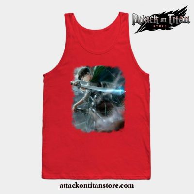 Levi Ackerman With Sword Tank Top Red / S