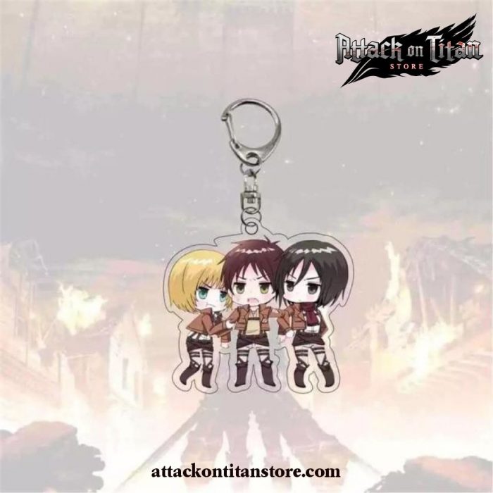 New Arrival Attack On Titan Keychain Plated Style 1