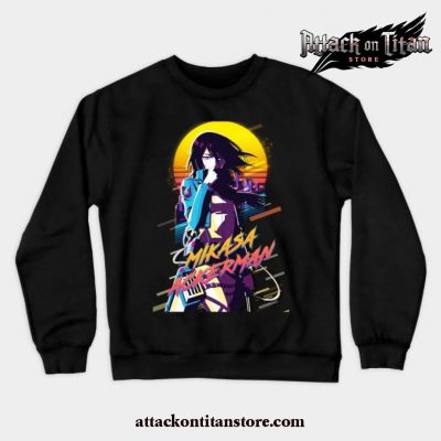 Shingeki No Kyojin - Mikasa Ackerman Crewneck Sweatshirt Black / S